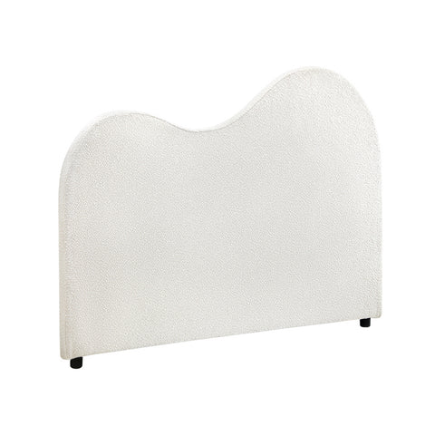 Bed Head Single Size Headboard Boucle Fabric White
