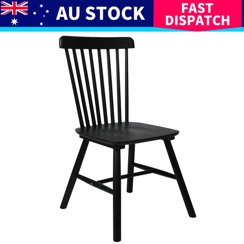 Levede 6x Dining Chairs Kitchen Winsor Black-1966287359809032200