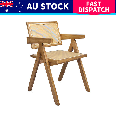 Levede 4x Dining Chair Solid Wood Rattan-1966287370798108680