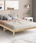 Levede Wooden Bed Frame Queen Full Size Nature Natural-1864183190667792390
