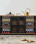 Levede Bar Cabinet Buffet Sideboard Walnut-1954802987327164422