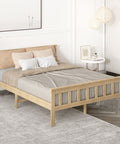 Levede Wooden Bed Frame Queen Size Mattress Natural-1954802925381488646