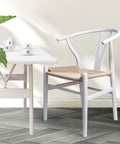 Levede 2x Dining Chairs Wooden Hans White-1954802981002153990