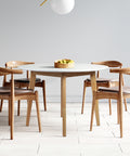 Levede Dining Table Round Rubberwood Base 120cm White 120 CM-1954802999247376390