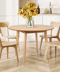 Levede Dining Table Round Rubberwood Base 120cm Natural 120 CM-1864183291977011206