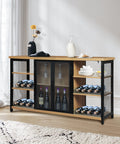 Levede Bar Cabinet Buffet Sideboard Oak-1954802987104866310