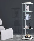 Stacked Display Cabinet Tempered Glass White-1954803004272152582