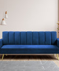 Levede Sofa Bed Convertible Velvet Lounge Recliner Couch Sleeper 3 Seater Blue-1954802342377426950