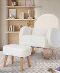 Levede Fleece Rocking Chair with footstool-1886651016225624070