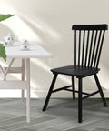 Levede 2x Dining Chairs Kitchen Winsor Black-1954802978070335494