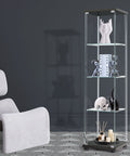 Stacked Display Storage Cabinet Glass Black-1954803004075020294