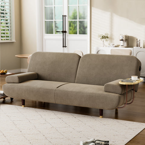 LEVEDE  CONVERTIBLE SOFABED WITH USB CHARGE AND SIDE TABLE-1954802387826905095