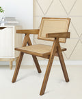 Levede 2x Dining Chair Solid Wood Rattan Natural-1954802993522151430