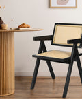 Levede 1x Black Wicker Armchair Dining Chair-1954802993715089414