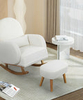 Levede Fleece Rocking Chair with footstool-1886651016225624071