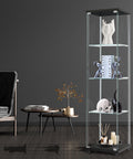 Stacked Display Storage Cabinet Glass Black-1954803004075020295