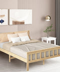 Levede Wooden Bed Frame Queen Size Mattress Natural-1954802925381488647