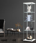 Stacked Display Cabinet Tempered Glass White-1954803004272152583