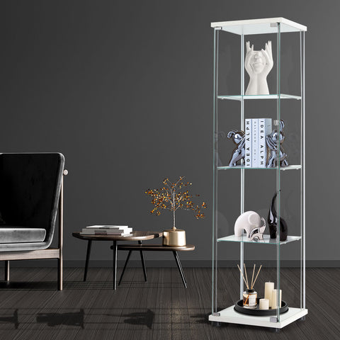 Stacked Display Cabinet Tempered Glass White-1954803004272152583