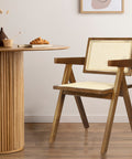 Levede 4x Walnut Wicker Armchair Dining Chair-1966287372387749894