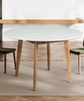 Levede Dining Table Round Rubberwood Base 120cm White 120 CM-1954802999247376391