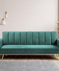 Levede Sofa Bed Convertible Velvet Lounge Recliner Couch Sleeper 3 Seater Green-1954802342541004807