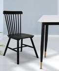 Levede 2x Dining Chairs Kitchen Winsor Black-1954802978070335495