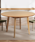 Levede Dining Table Round Rubberwood Base 120cm Natural 120 CM-1864183291977011207