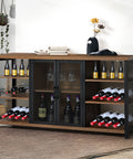 Levede Bar Cabinet Buffet Sideboard Walnut-1954802987327164423