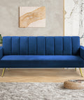 Levede Sofa Bed Convertible Velvet Lounge Recliner Couch Sleeper 3 Seater Blue-1954802342377426951