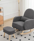 Levede Fleece Rocking Chair with footstool-1954802408546766855