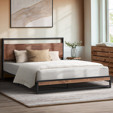 Metal Bed Frame King Size Beds Platform Wood