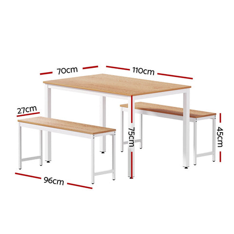 3PCS Metal Desk Bench Sets Kitchen Furniture
