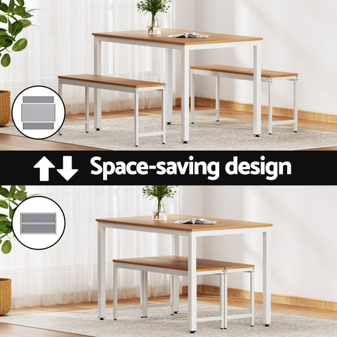 3PCS Metal Desk Bench Sets Kitchen Furniture