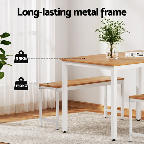 3PCS Metal Desk Bench Sets Kitchen Furniture