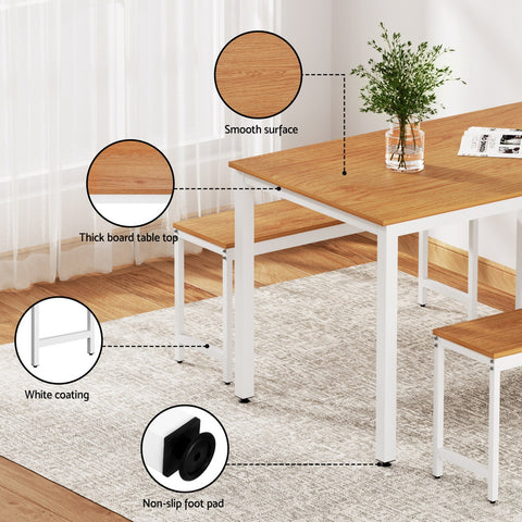 3PCS Metal Desk Bench Sets Kitchen Furniture