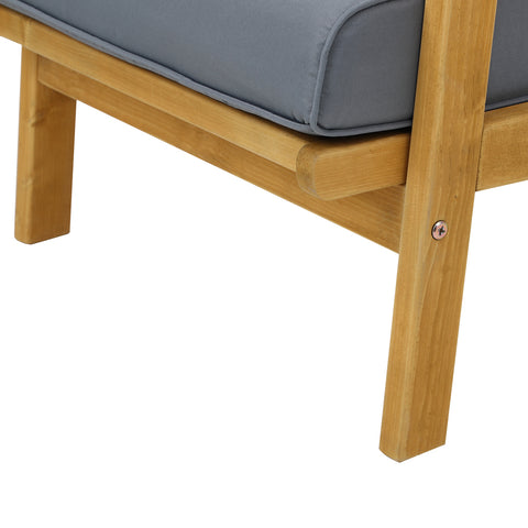 Livsip 2PCS Outdoor Wooden Armchair with Cushion