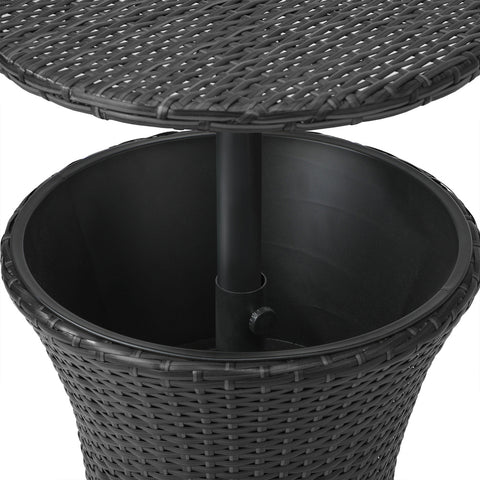 Livsip Rattan Cooler Ice Bucket Table Storage Black