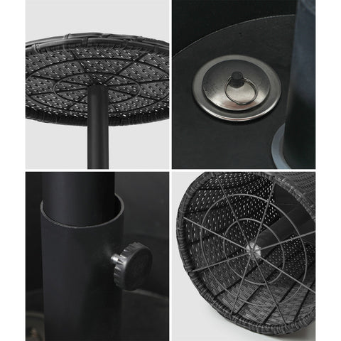 Livsip Rattan Cooler Ice Bucket Table Storage Black