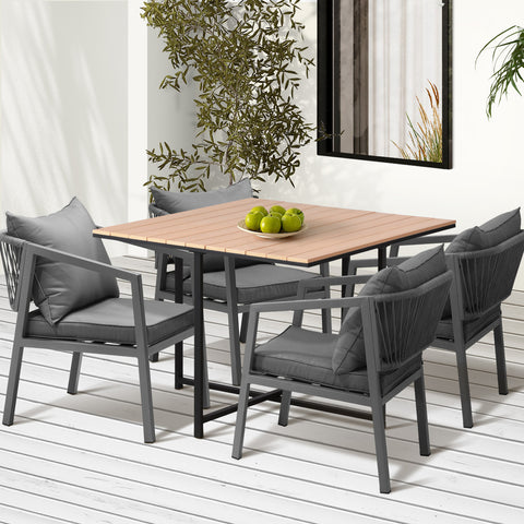 Livsip 4 Seater Outdoor Dining Set Garden Table Chairs Setting
