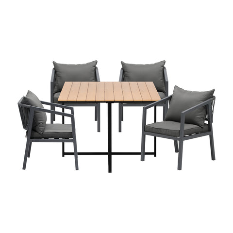 Livsip 4 Seater Outdoor Dining Set Garden Table Chairs Setting