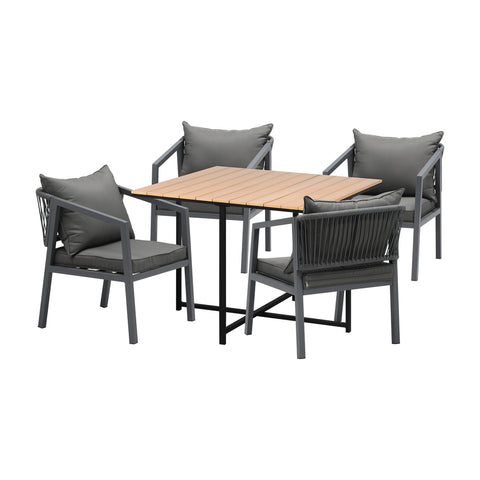 Livsip 4 Seater Outdoor Dining Set Garden Table Chairs Setting