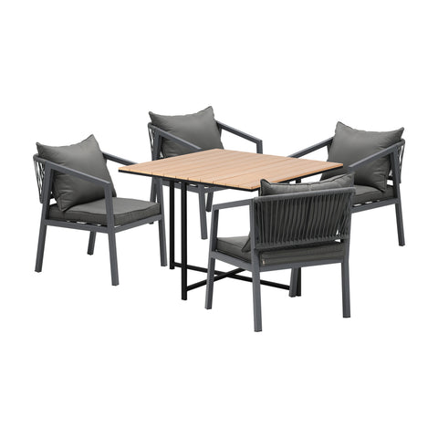 Livsip 4 Seater Outdoor Dining Set Garden Table Chairs Setting