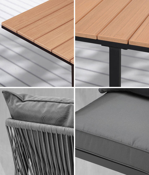 Livsip 4 Seater Outdoor Dining Set Garden Table Chairs Setting