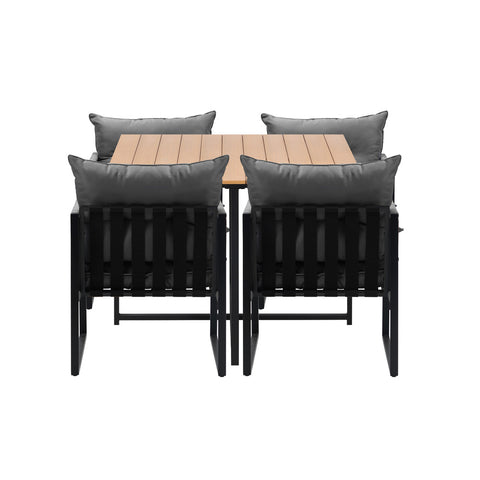 Livsip 5PCS Outdoor Dining Set Garden Table Chairs with Cushions