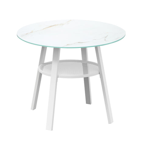 Livsip Outdoor Dining Setting Lounge Chair Bistro Set 3PCS White