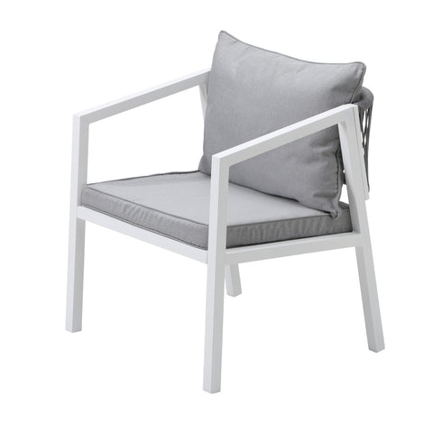 Livsip Outdoor Dining Setting Lounge Chair Bistro Set 3PCS White