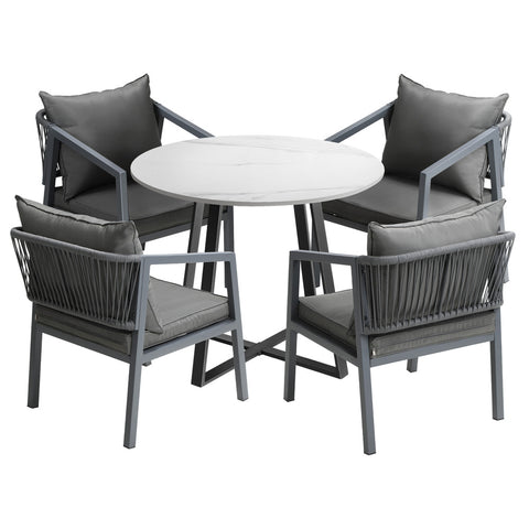 Livsip 5PCS Outdoor Dining Set Table&Lounge Chair