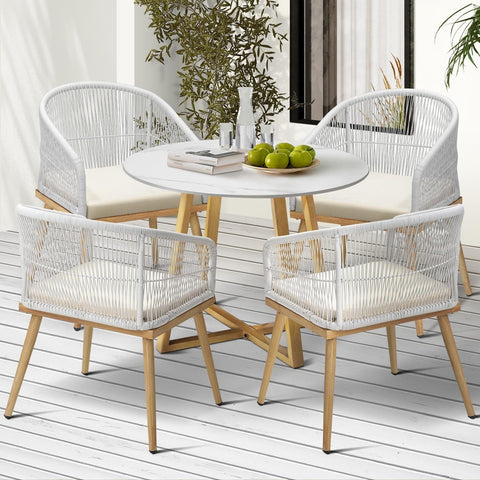 Livsip 5 Piece Outdoor Dining Set Table&Lounge Chairs for Patio