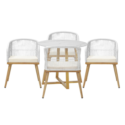 Livsip 5 Piece Outdoor Dining Set Table&Lounge Chairs for Patio